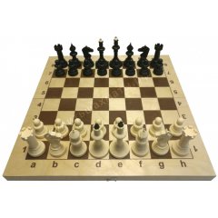 Шахматы АЙВЕНГО пластиковые с деревянной шахматной доской 43 см