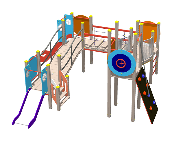 Игровой комплекс для детей от 1 до 5 лет 8*9 м.